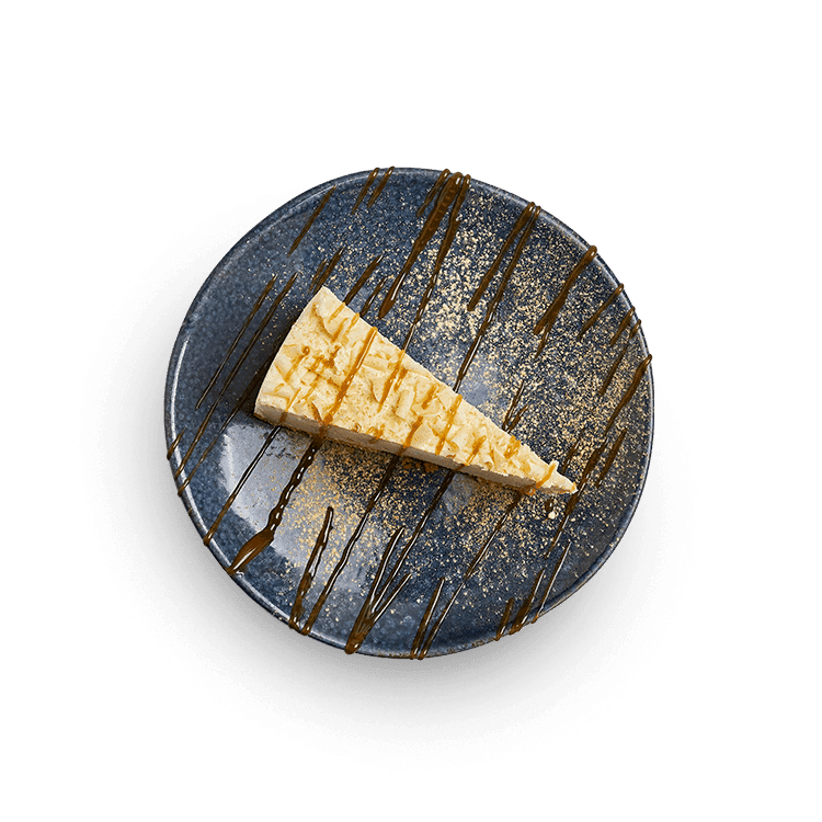 white chocolate + ginger cheesecake